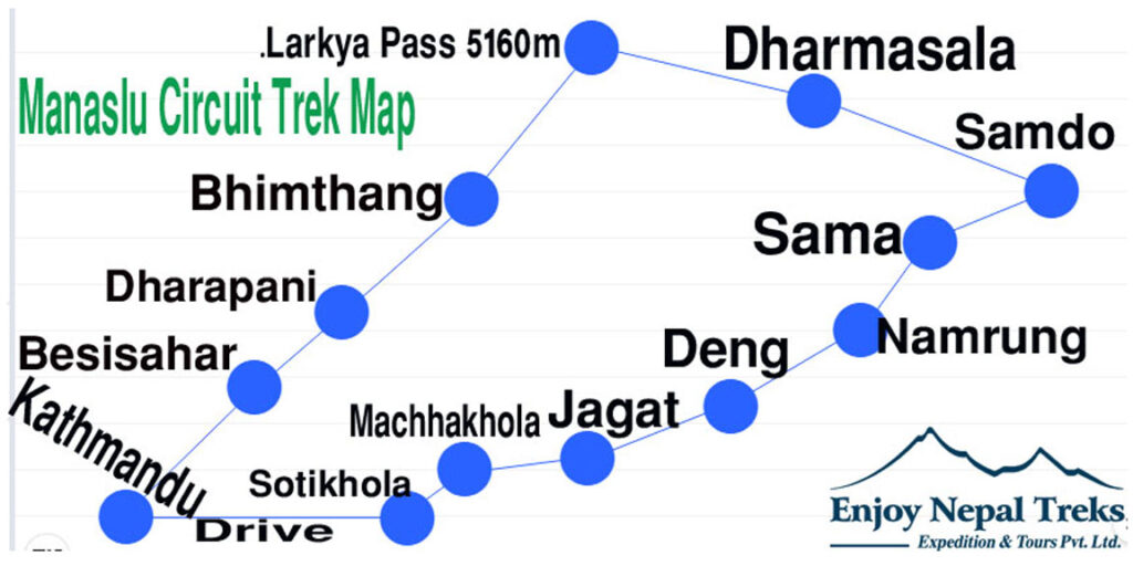 Manaslu Runde Trek Karte