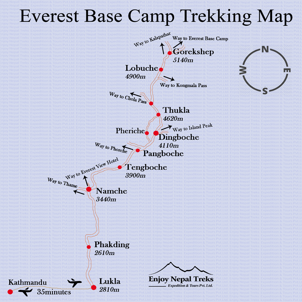 에베레스트 베이스캠프 트렉 지도(EBC Trek Map)